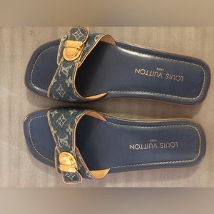 Authentic Louis Vuitton vintage slip on sandals.